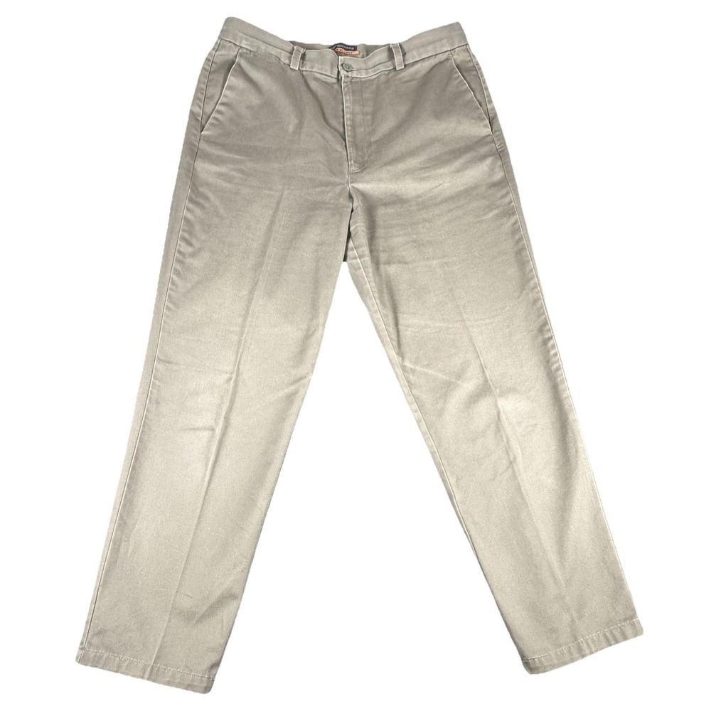 Dockers Pants Womens 14 Short Gray Pleated Chino Twill Stain Defender Work